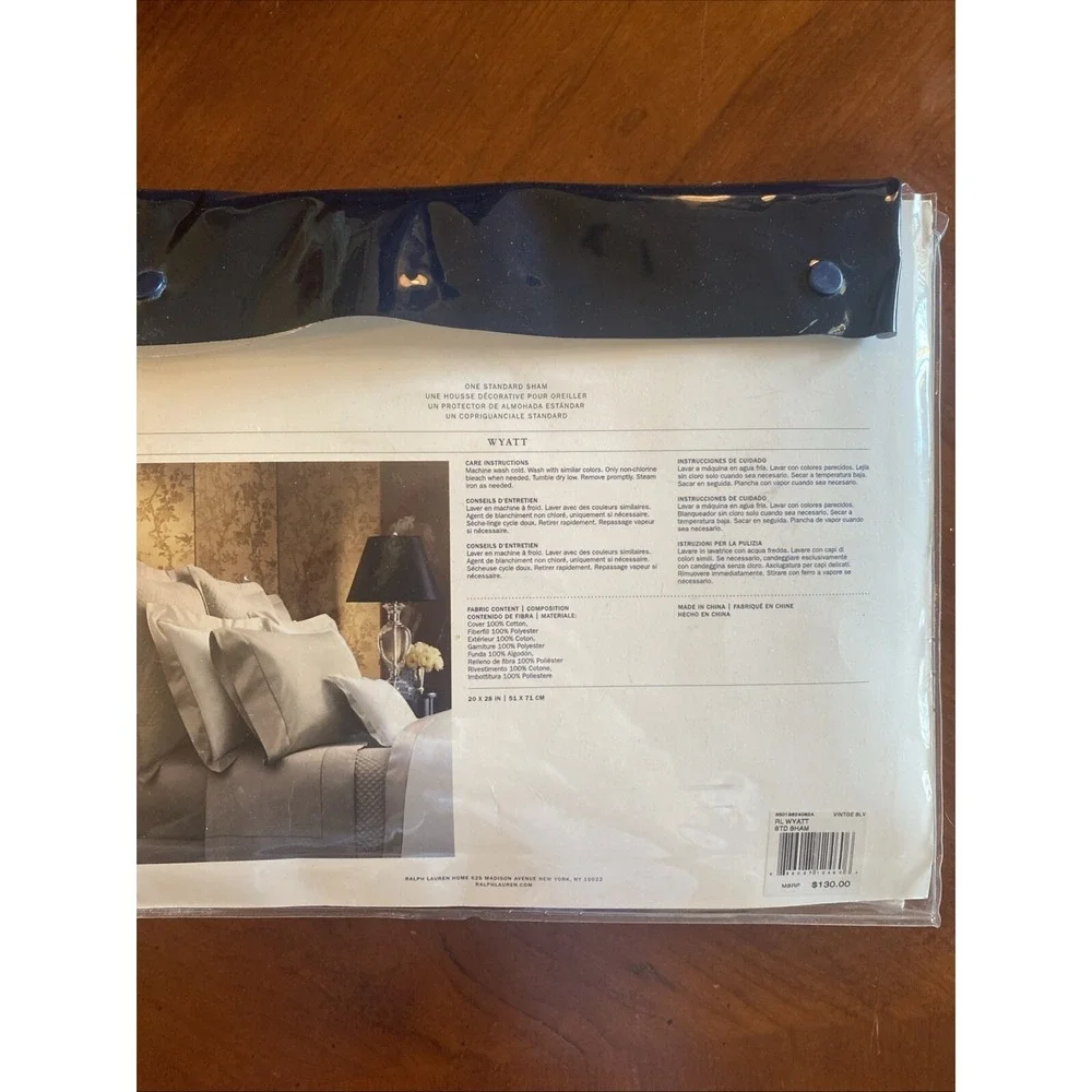 NEW ONE RALPH LAUREN Wyatt Metropolitan Gray Diamond Quilted‎ STANDARD SHAM